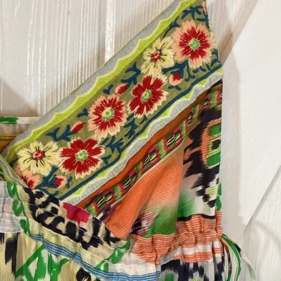 Johnny Was Silk Embroidered Colorful Patterned Maxi Dress - Picture 4 of 6